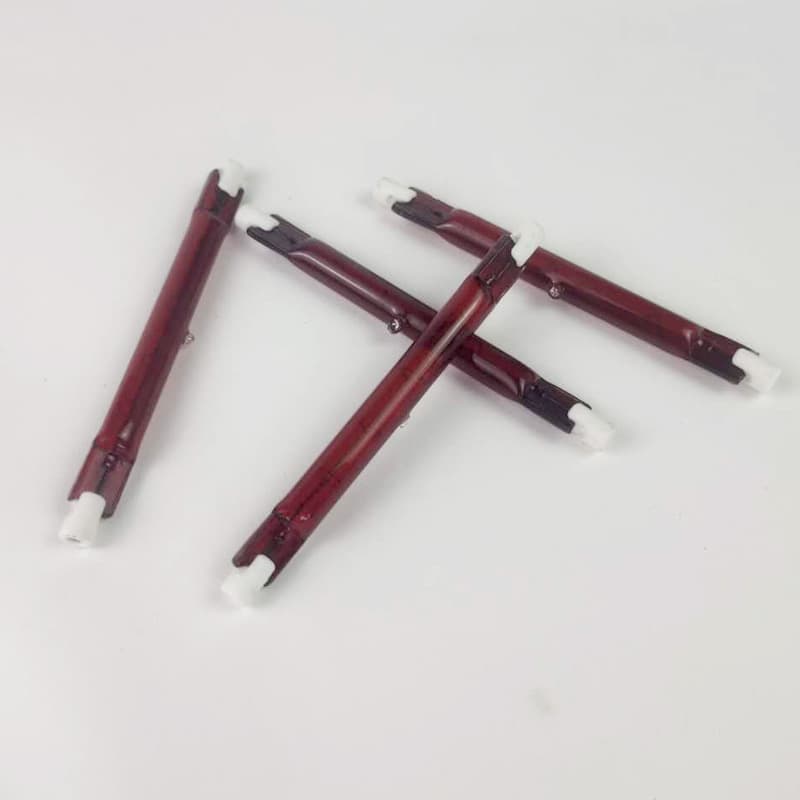 Ruby halogen heating lamp tube, automotive paint booth quartz heating tube, ruby coated quartz heating tube