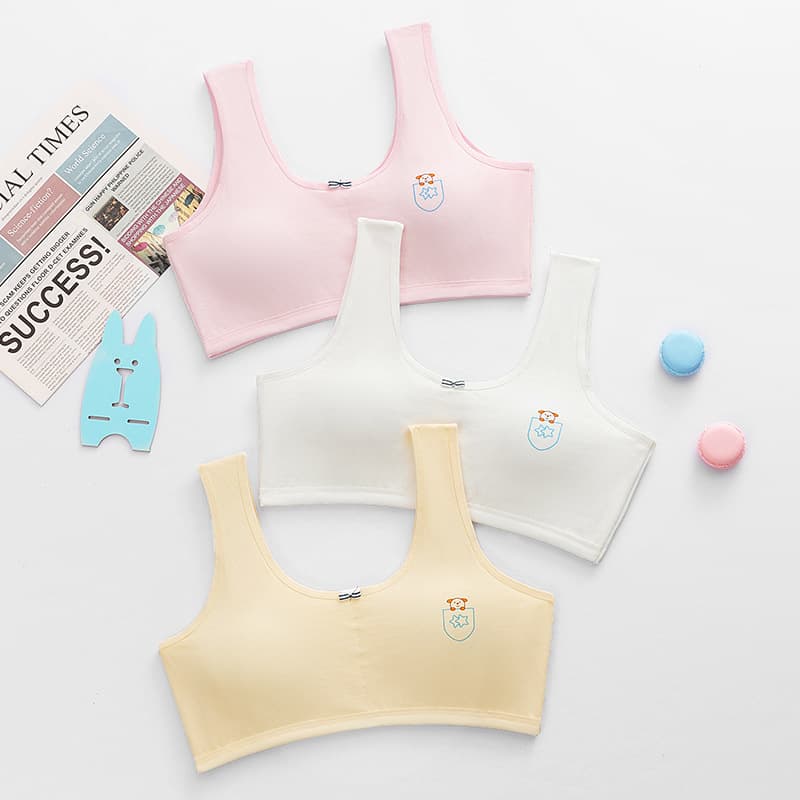 Factory Direct Pure Cotton Developmental Bra for Teen Girls, Female Student Bra for Middle and High School Girls Ages 10-18