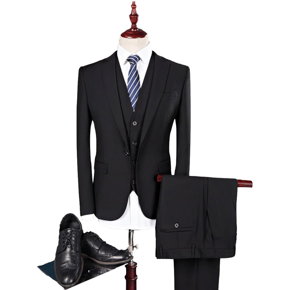 New Men's Three-Piece Suit Business Set Groom Best Man Suit Set Formal Performance Party Set