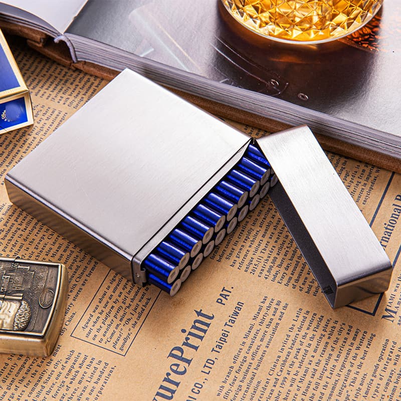Metal Cigarette Case 20 Pack Stainless Steel Cigarette Case Men's Cigarette Case Welding Stainless Steel Wire-drawing Men's Cigarette Case
