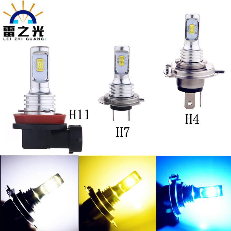 Foreign trade hot sale car lights H4 H7 3570 2LED 80W fog lamp headlight COB motorcycle headlight