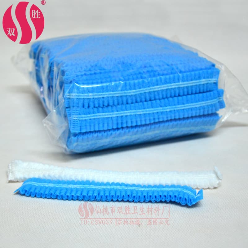 Free Shipping Shuang Sheng Factory Direct Disposable Non-woven Hat, Striped Cap for Dust Protection, Suitable for Home and Beauty Salons