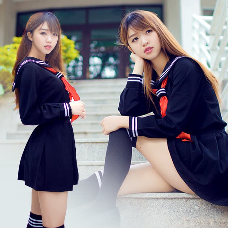 Japanese Hell Girl Cosplay JK Sailor Uniform Korean-Japanese School Uniform Set British Academy Style Girls Class Uniform