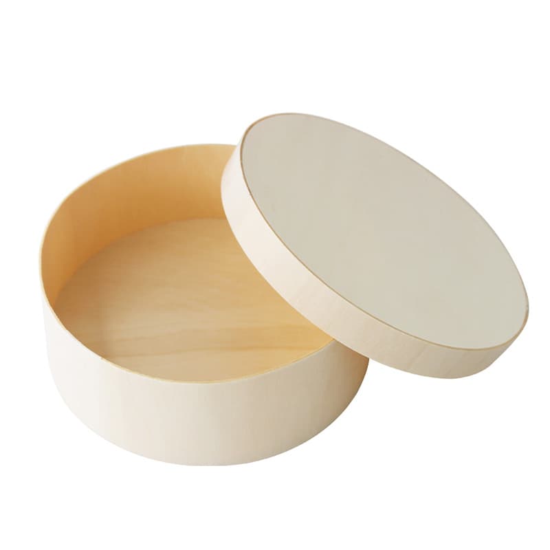 Wedding Candy Box Wooden Round Box for Wedding Engagement Candy Chocolate Cookie Packaging Wooden Box Premium Gift Box