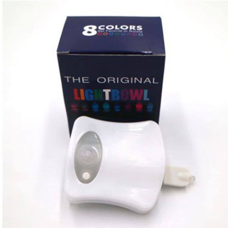 8-Color New Toilet Sensor Light, Hanging Human Body-Activated Toilet Lid Light, Creative LED Night Light