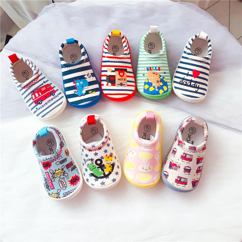Japanese Style Elastic Cloth Shoes for Toddler Boys and Girls, Children's Canvas Shoes, One-Step Baby Shoes for Kindergarten