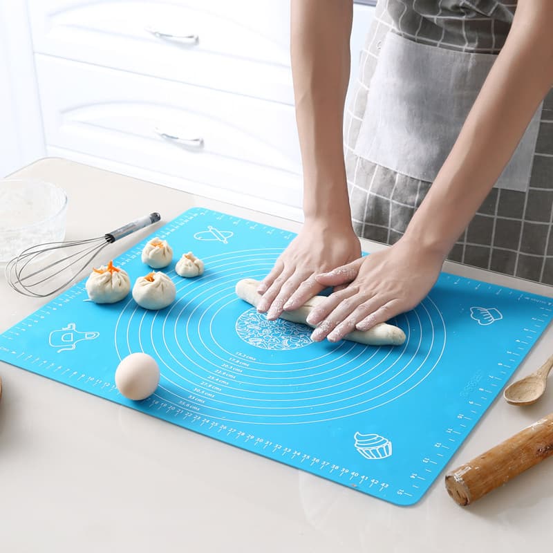 High-temperature silicone mat, large size kitchen with thickened non-slip ring, marked dough rolling mat, baking tray liner for baking use.