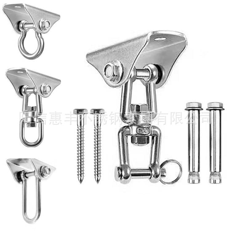304 Stainless Steel 8-Shaped Swivel Swing Hook 360° Rotation Load-Bearing Fixed Plate Yoga Hammock Hanging Chair Accessories