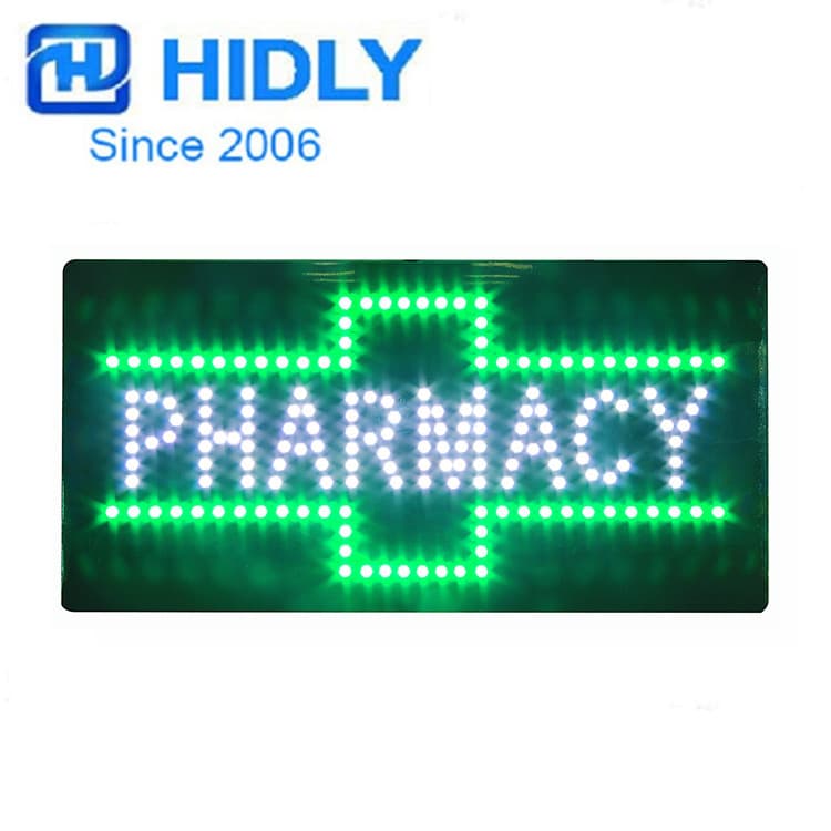 Pharmacy sign supplier can make LED PHARMACY Western pharmacy cross screen