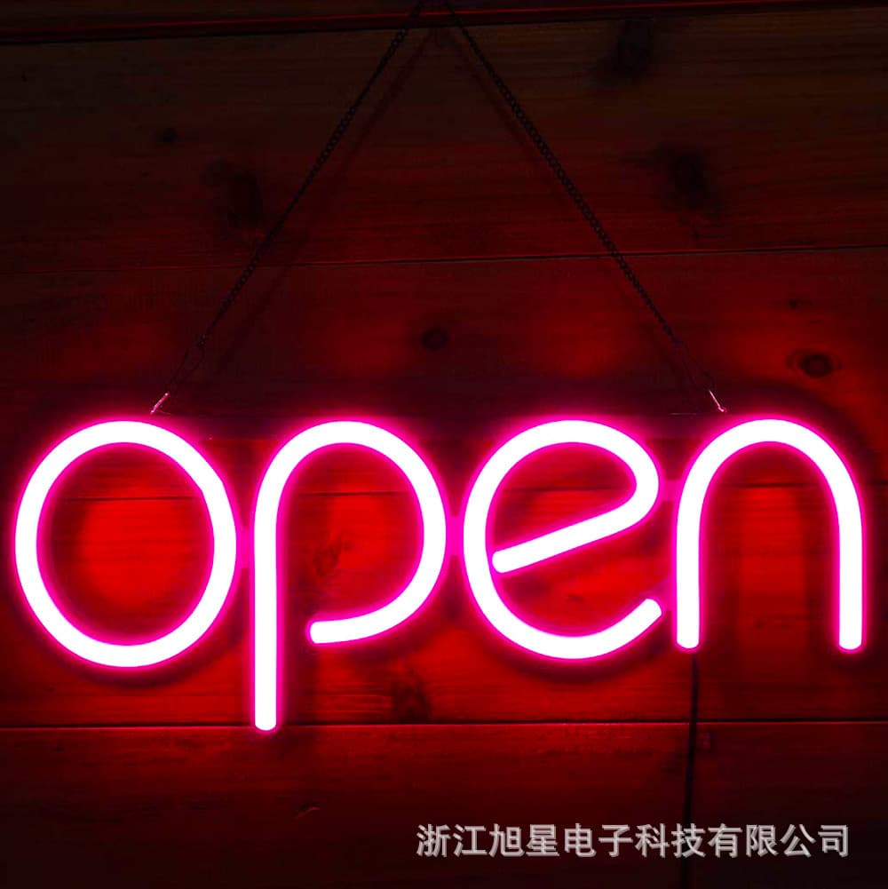 Ultra-Bright Silicone LED Neon Sign OPEN Business Sign 12V/24V Hanging Light Box
