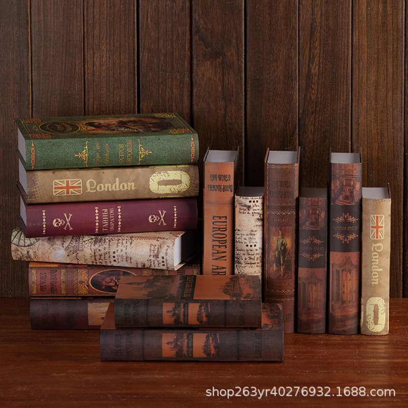 American retro nostalgic fake book simulation book ornaments cafe hotel props model book soft decoration creative decoration book