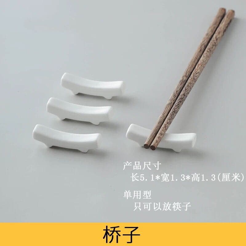 Hotel Dining Table Minimalist Bridge-Shaped Ceramic Solid Color Tableware, Chopstick Rest, Spoon and Chopstick Holder, Home Use Manufacturer Direct Supply Wholesale