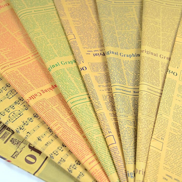 Zakka Vintage Brown Kraft Paper Old English Newspaper Photography Background Paper Shooting Props Packaging Paper Flower Wrapping