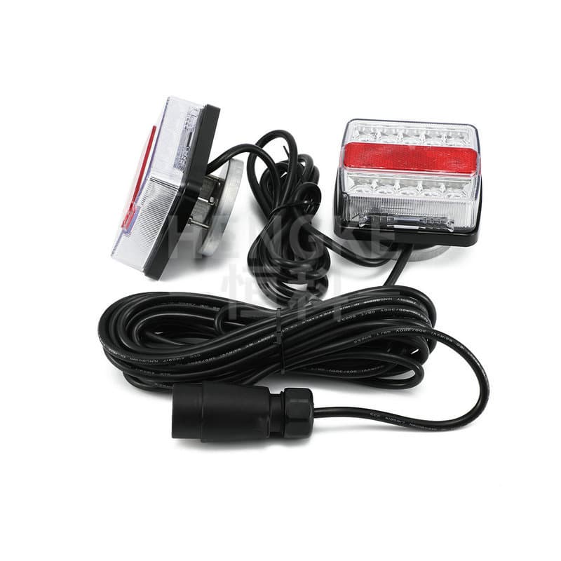 Amazon E-MARKLED two-color tail light 12V red and white magnet tail light square light truck truck tail light TC-91