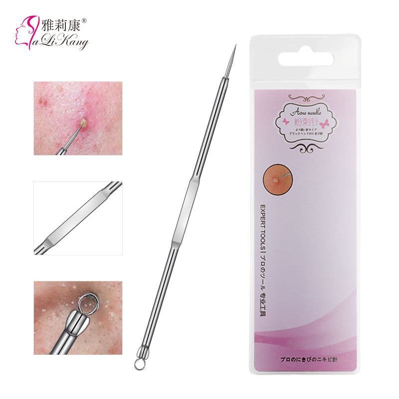 Factory Wholesale Stainless Steel Double-Ended Acne Needle Pimple Extractor Beauty Tool
