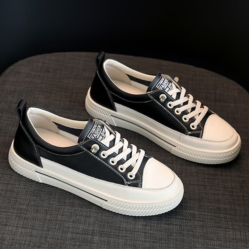 Genuine Leather White Sneakers Women 2026 New Style Casual Basic Flat White Shoes Summer Thin Student Board Shoes