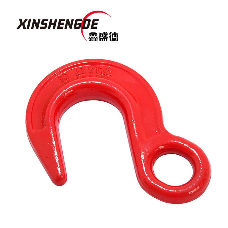 Industrial lifting cargo hook G80 large opening hook wide mouth hook eye type cargo hook G80 large opening hook