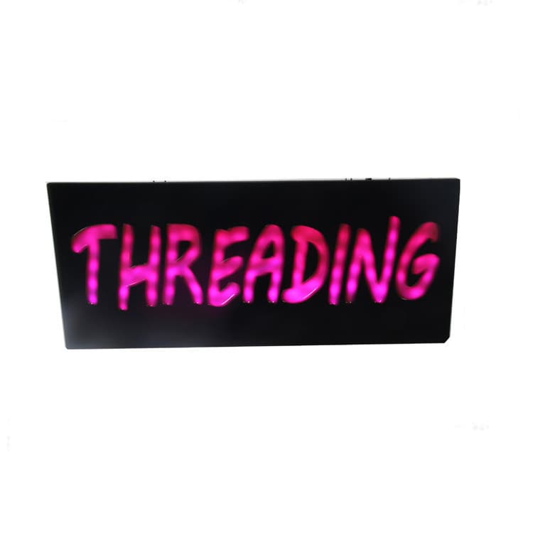 Hot new store signboard LED acrylic luminous character THREADING SIGN