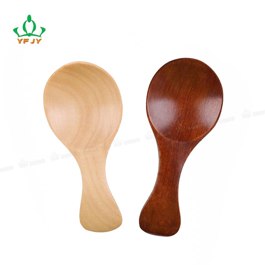 YFJY Japanese-style lotus wood tea spoon, measuring spoon, milk powder spoon, seasoning spoon, two-tone ice cream spoon. Wholesale available, logo welcome.
