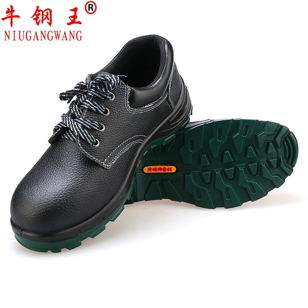 Niugangwang Cowhide Work Shoes Steel Toe Anti-Smash Anti-Puncture Safety Shoes for Men Insulated Anti-Static Slip-Resistant Wear-Resistant Three-Protection Shoes
