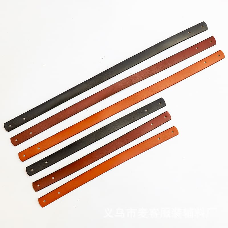 Genuine Leather Handle 1.8cm Width with Silver Rivets + Screws