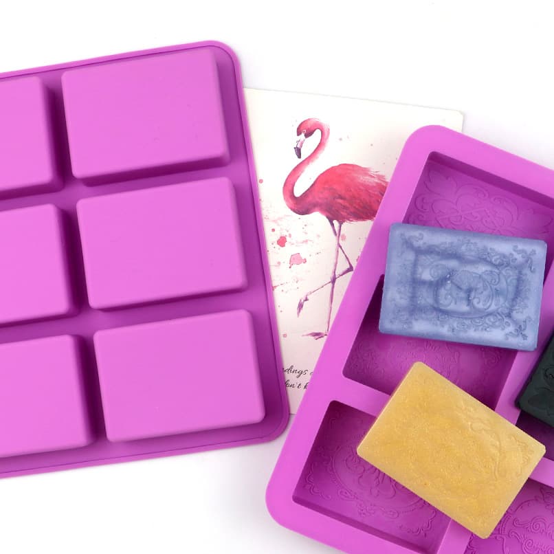 Minghao 6-Piece Patterned Handmade Soap Mold, DIY Silicone Cake Mold for Homemade Soap Making, High Temperature Resistant, Easy Release