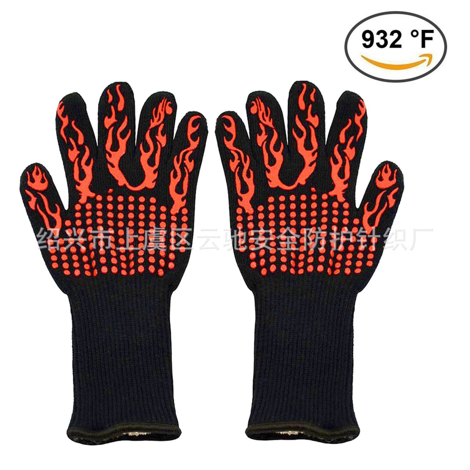 Barbecue gloves, oven, baking, microwave gloves, flame-retardant 500-800 degree gloves