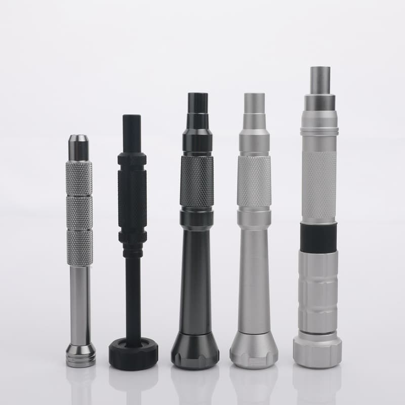 Manual magnetic handle aluminum alloy screwdriver, suitable for H4 driver, 4mm/6.35mm hex bits.