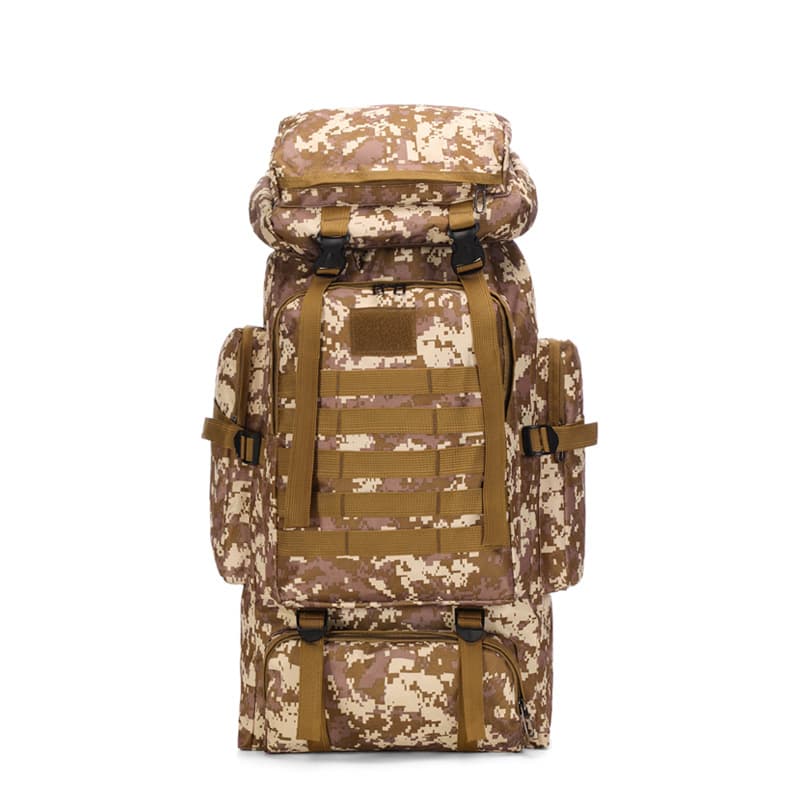 Large Capacity 80L Waterproof Camouflage Hiking Backpack Casual Tactical Outdoor Sports Leisure Double Shoulder Bag for Traveling