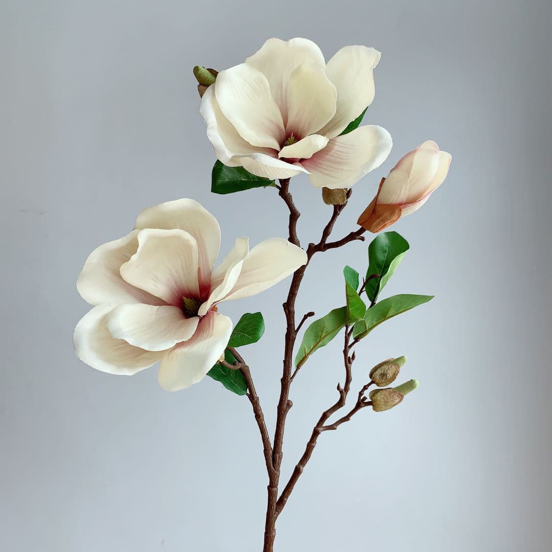 Classical magnolia flower, artificial flower, silk flower, living room wedding decoration flower, magnolia tree flower material, cross-border dropshipping