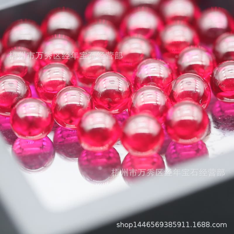 5# Red Corundum Round Beads 2mm-12mm Synthetic Corundum Loose Stones Factory Wholesale Hardness 9.0 Collectibles