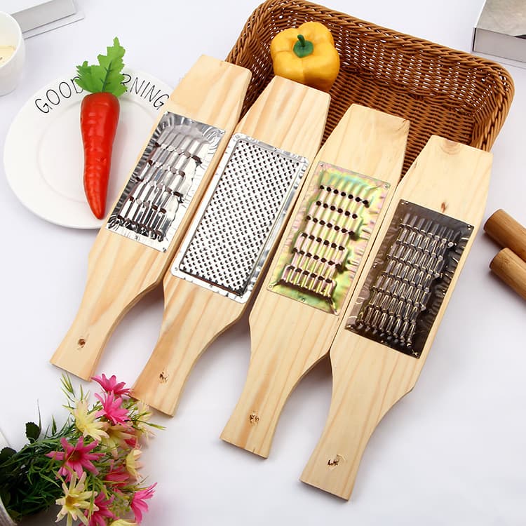 Factory Price Kitchen No. 14 Stainless Steel with Copper Blade Grater, Potato and Radish Shredder on Wooden Board