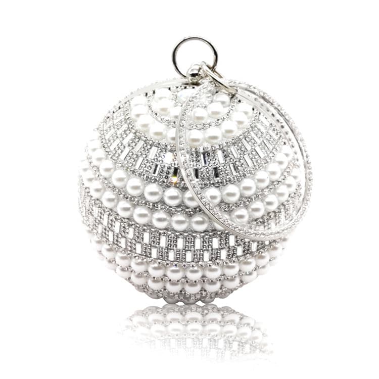 2025 New Acrylic Pearl Bag Evening Wear Round Cosmetic Bag Versatile Evening Dress Handmade