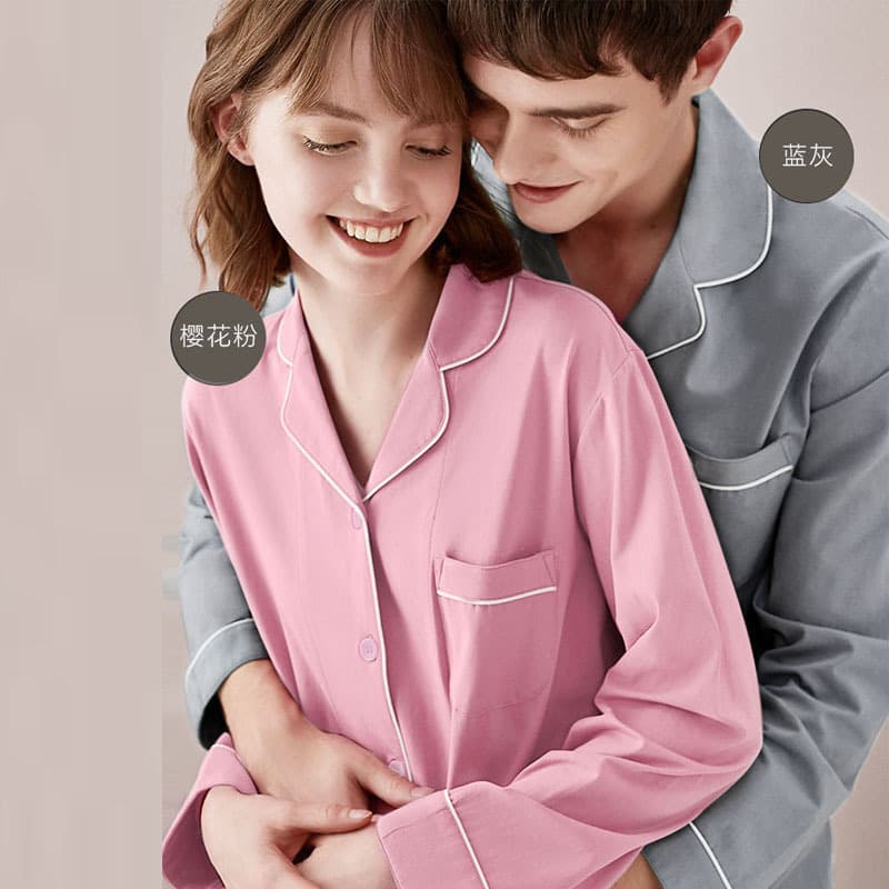 Loungewear Cross-Border Bamboo Fiber Homewear Pajama Set for Men and Women, Spring/Autumn, Plus Size, Loose Fit, Long Sleeve, Casual