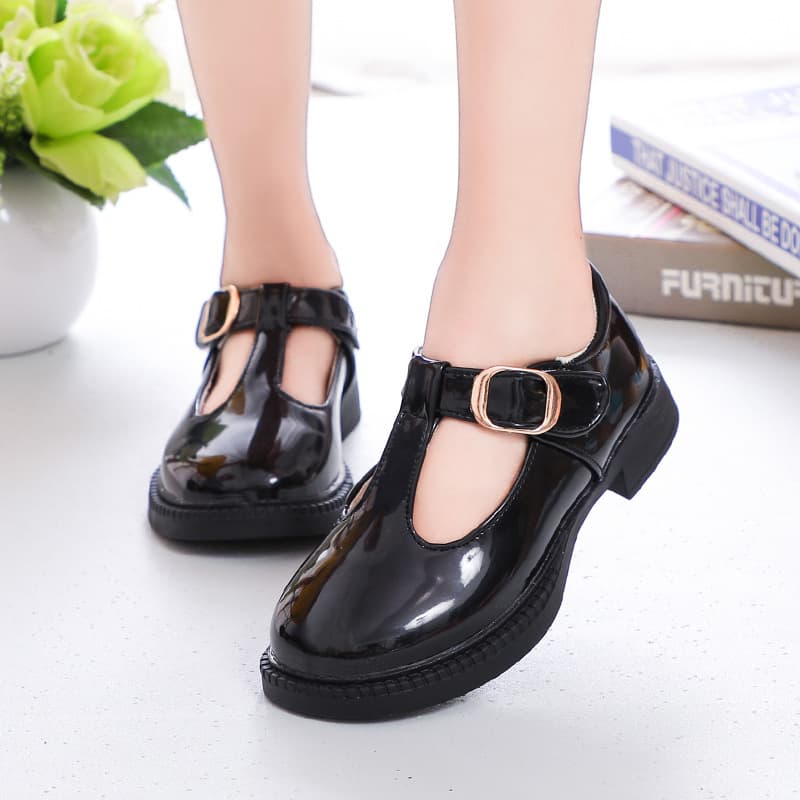 Girls' Princess Leather Shoes, 2024 Spring/Autumn New Style, Soft Sole, Flat Shoes for Kids, Student Performance Shoes