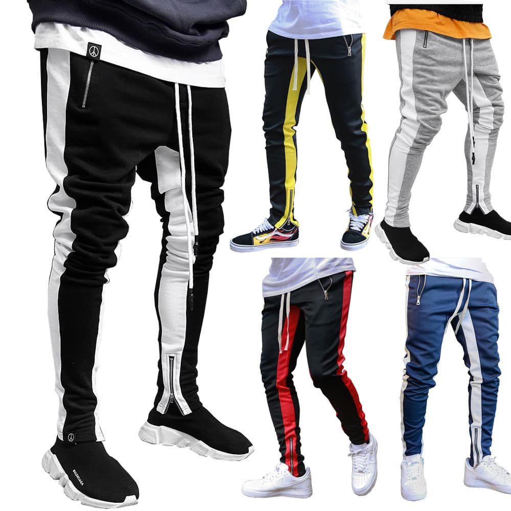 Cross-border new European and American high street new trousers ankle zipper cotton autumn and winter trousers casual sports men's trousers