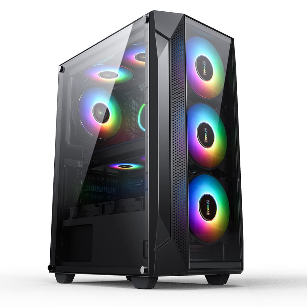 Cross-border e-commerce dedicated for new full-side transparent game chassis desktop computer chassis glass side panel Windmill