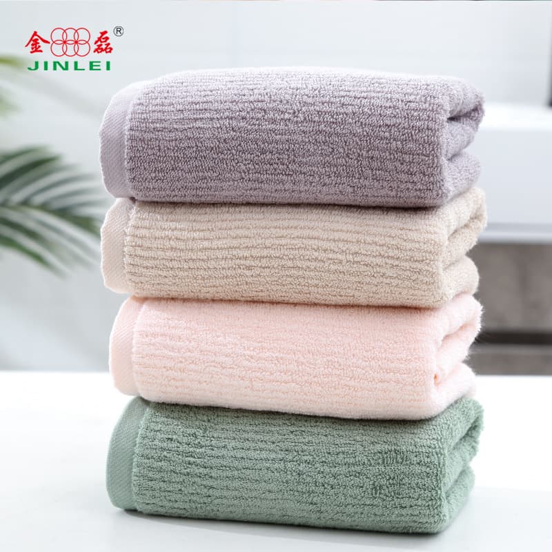New Bamboo Fiber Towel, Vertical Stripe 110g, Adult Face Towel with Bamboo Charcoal Cleansing Cloth, Wholesale Gift Towel