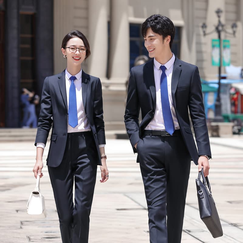 Men's Navy Blue Professional Wool Suit Set for Groom, State-Owned Enterprise, Central Enterprise, Foreign Enterprise Manager Formal Wear