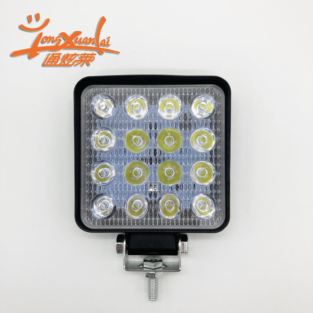 Excavator spotlights, off-road vehicle roof lights, 16-bead 48W square forklift lights, LED vehicle lights, engineering vehicle lights
