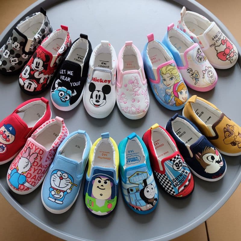 Export Japan 2025 Spring/Autumn Slip-On Children's Canvas Shoes Small/Medium Kids Baby Shoes Cartoon Unisex Single Shoes