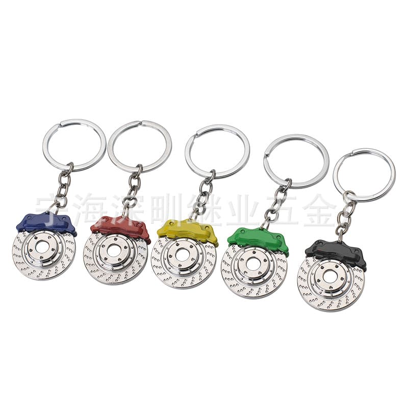 Modified Car Keychain Brake Disc Hub Metal Disc Brake Key Ring Chain Pendant Vehicle Accessory