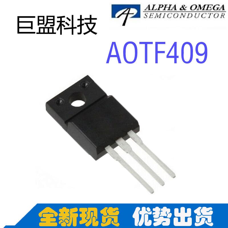Supply AOS AOTF409, P-Channel, -60V, -24A, TO-220FL Through-Hole, MOSFET