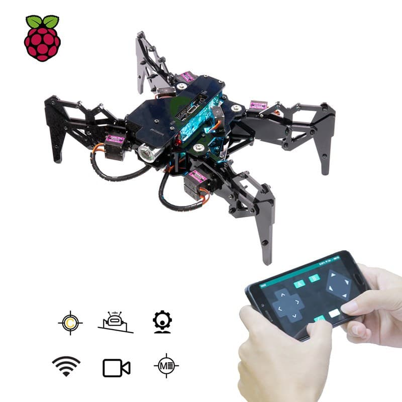 Educational Robot STEAM Science and Education Raspberry Pi Quadruped Robot WiFi Camera AI Video
