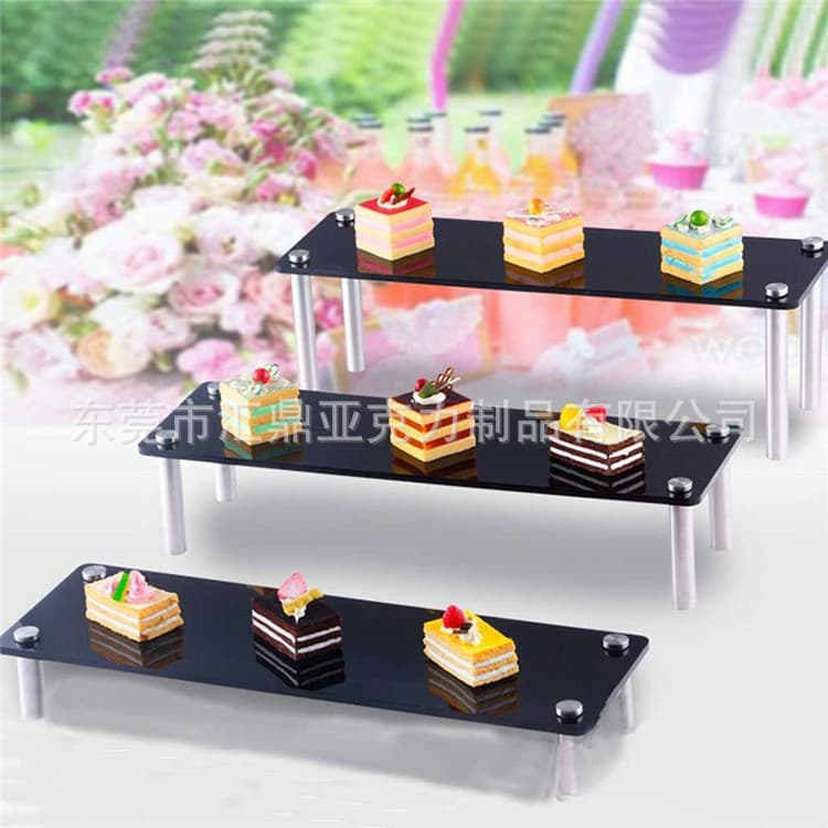 Factory Cold Dining Table Ornaments U-shaped Acrylic Dessert Sushi Display Rack Buffet Plate Dim Sum Snack Display Rack