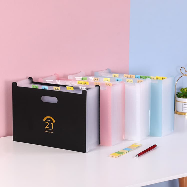 [Selected] A4 file folder multi-layer accordion bag 13 compartments large capacity file box test paper storage bag file bag