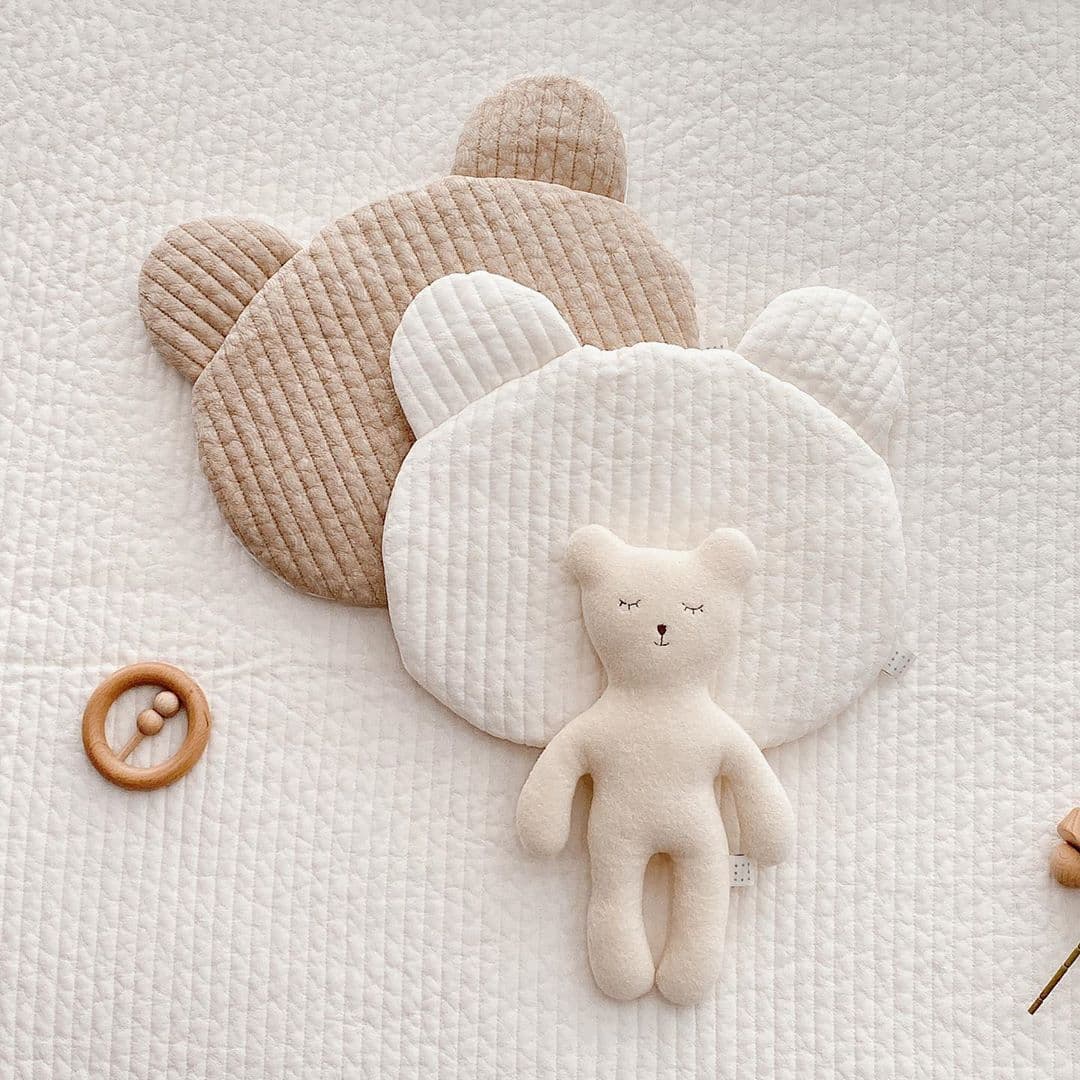 Instagram-style Korean quilted pillows, cute flat pillows for newborns, breathable cotton with rabbit and bear designs