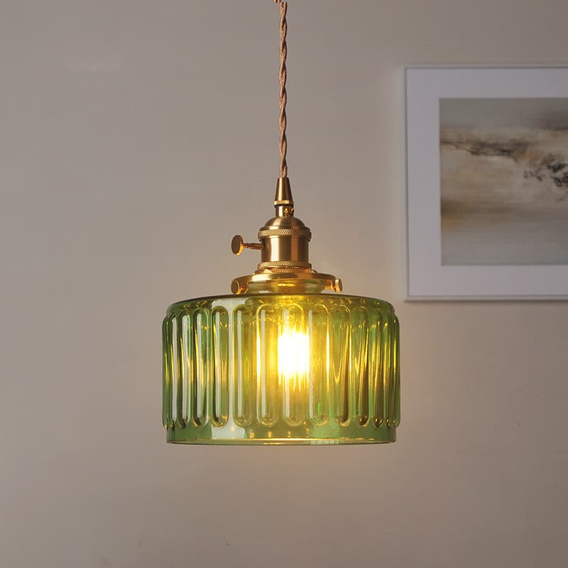 Japanese Retro Minimalist Brass Glass Creative Nordic Style Pendant Light for Guesthouses, Restaurants, Bedside, Bar, Entryway, Balcony