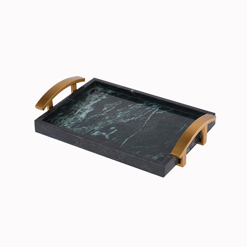 Marble metal plating simple modern hotel living room dining table office model room sales department decorative tray