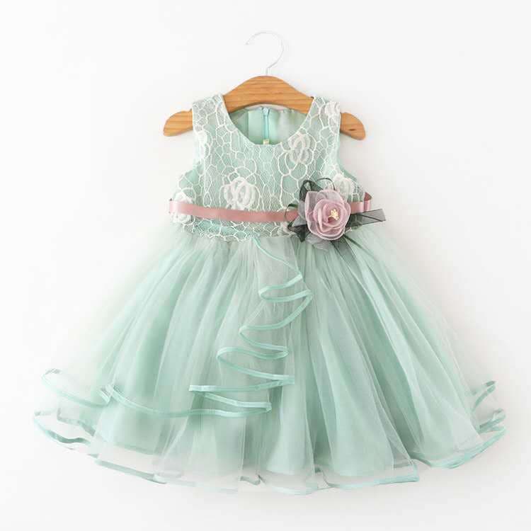 Kids Summer 2025 Korean Style Girls Dress, Sleeveless Lace Patchwork Dress